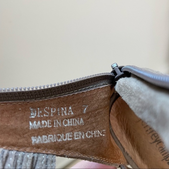 Jeffrey Campbell Despina Strappy Leather Block Heels Sandals Tan Suede Tassel 7 - Picture 8 of 9